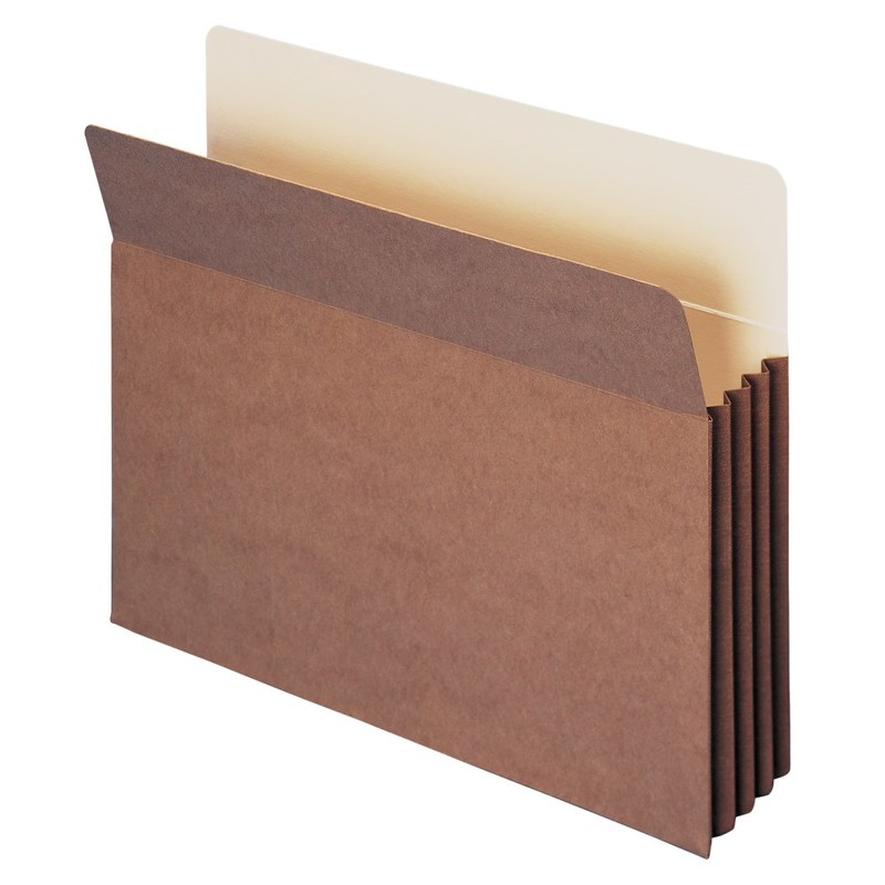 Smead TUFF Pocket File Pockets, 3 1/2in Expansion, 9 1/2in x 11 3/4in, 30% Recycled, Dark Brown, Pack Of 10 MPN:TP24E