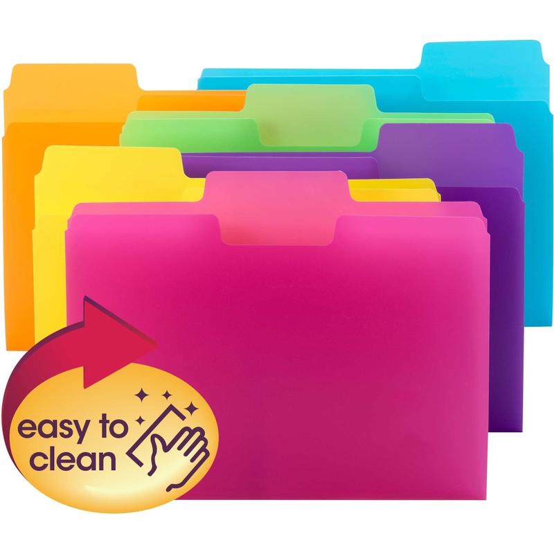 Smead SuperTab File Folders, Letter Size, 1/3 Cut, Assorted Colors, Pack Of 18 MPN:10515