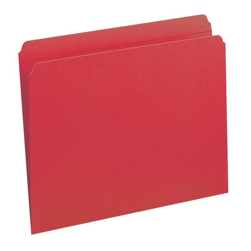 Smead File Folders, Letter Size, Straight Cut, Red, Box Of 100 MPN:12710