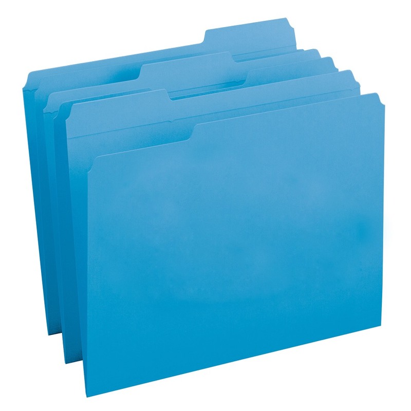 Smead Color File Folders, With Reinforced Tabs, Legal Size, 1/3 Cut, Blue, Box Of 100 MPN:2-153CBE
