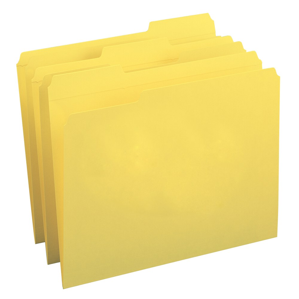 Smead Color File Folders, With Reinforced Tabs, Legal Size, 1/3 Cut, Yellow, Box Of 100 MPN:2-153CY