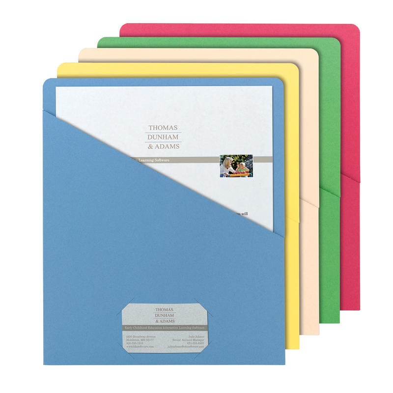 Smead Slash File Jackets Convenience Pack, 9 1/2in x 11 3/4in, Assorted Colors (No Color Choice), Pack Of 25 MPN:3900SS-A