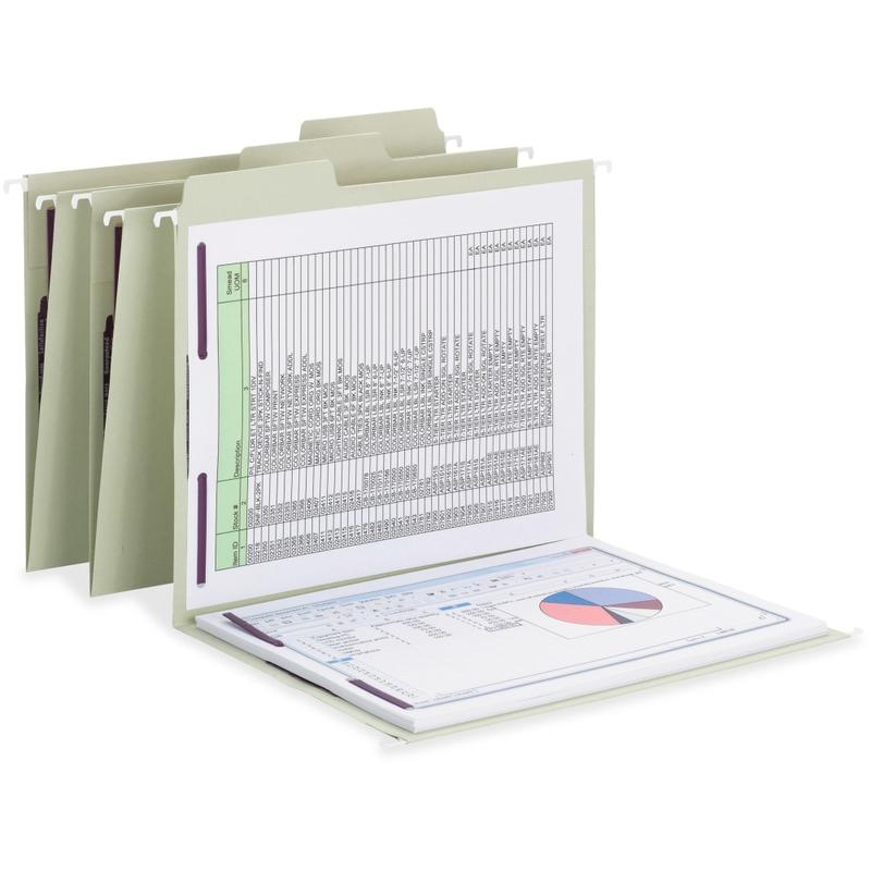Smead FasTab Hanging Fastener Folders, 8 1/2in x 11in, Letter Size, Moss, Box Of 18 Folders (Min Order Qty 2) MPN:65120