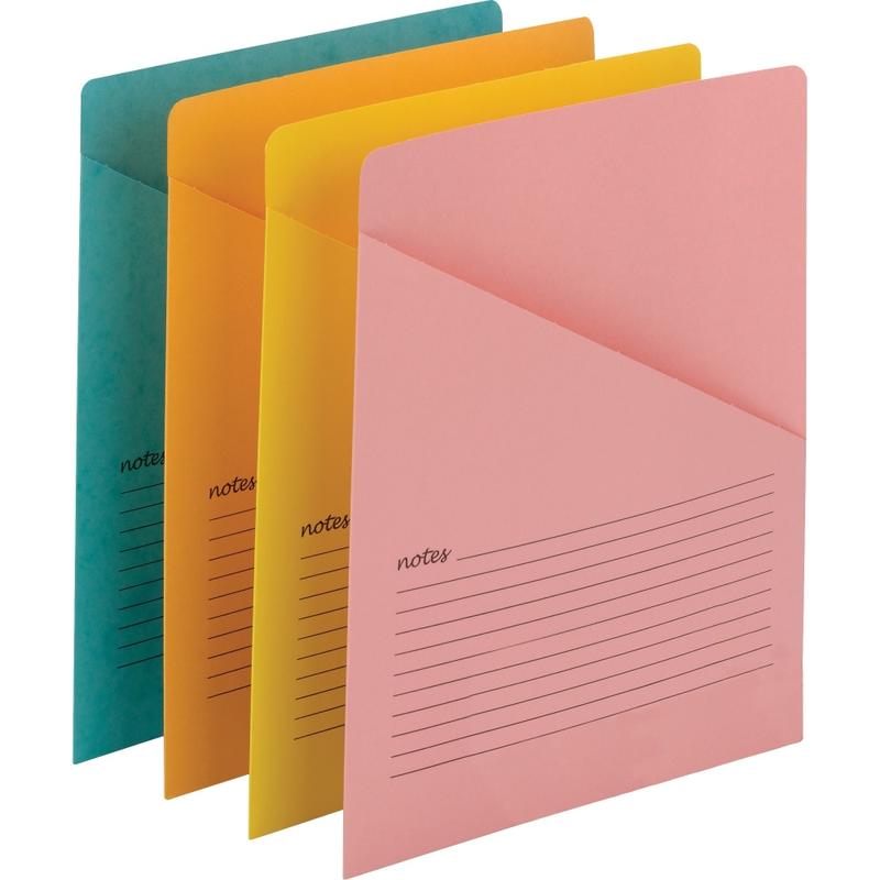 Smead Organized Up Recycled File Jacket - 11 pt. - Aqua, Goldenrod, Pink, Yellow - Preprinted, Sturdy, Closed Sides - 10% Recycled - 12 / Pack MPN:75427