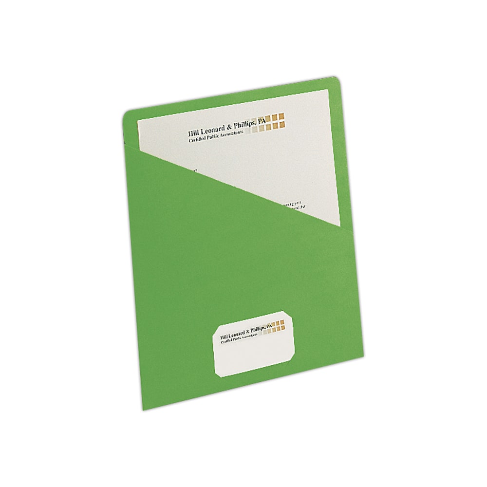 Smead Slash File Jackets Convenience Pack, 9 1/2in x 11 3/4in, Green, Pack Of 25 (Min Order Qty 3) MPN:75432