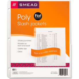 Smead® Slash Pocket Jackets Letter Polypropylene Clear 5/Pack 89506