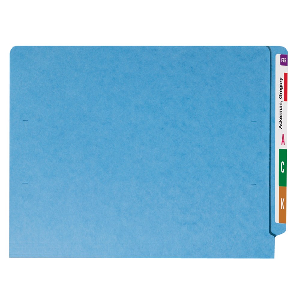 Smead Color End-Tab Folders, Straight Cut, Letter Size, Blue, Box Of 100 MPN:ET2-150LBE