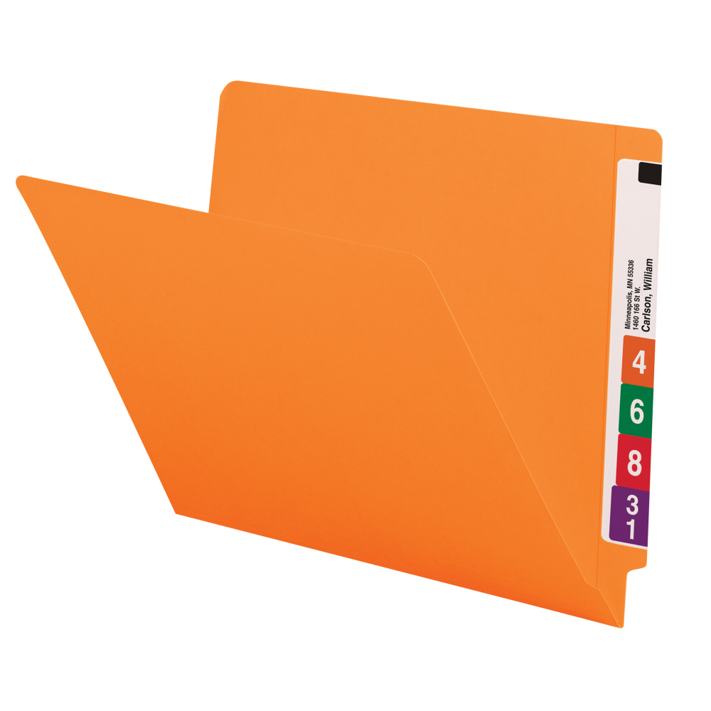 Smead Color End-Tab Folders, Straight Cut, Letter Size, Orange, Box Of 100 MPN:ET2-150LOR