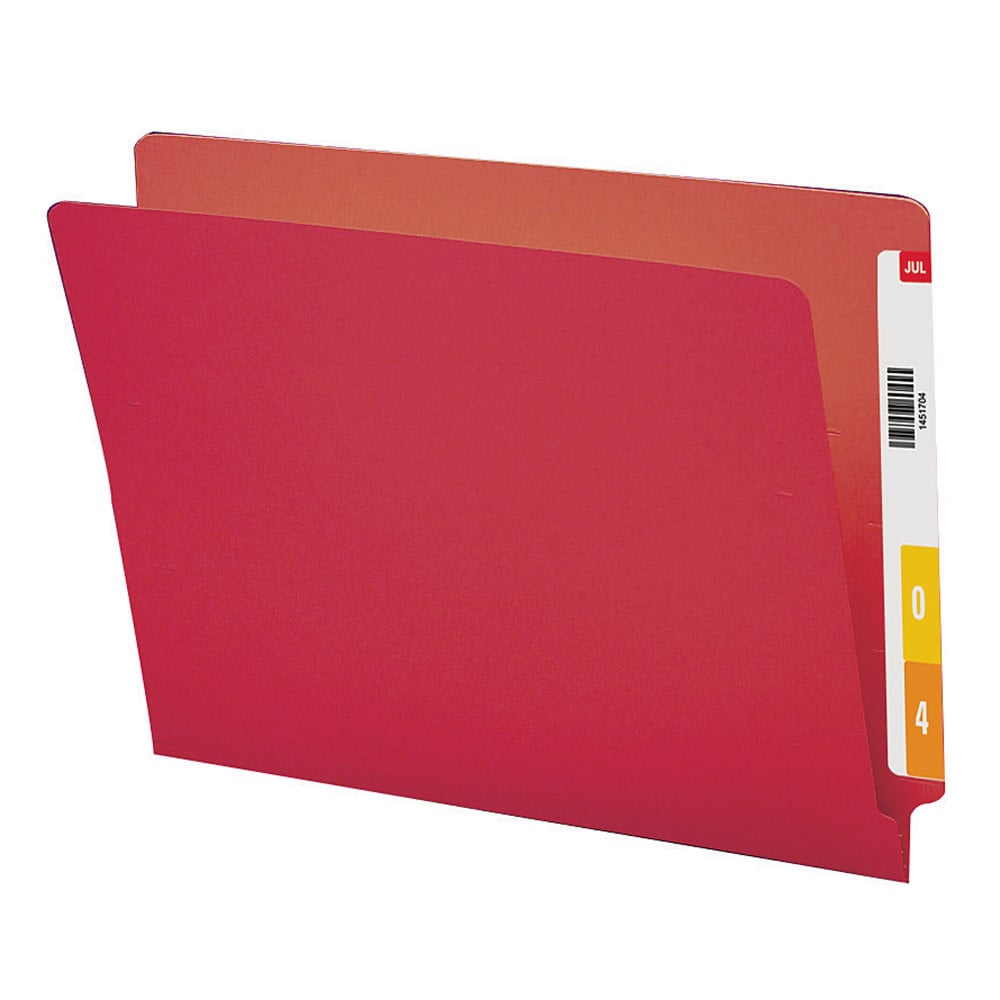 Smead Color End-Tab Folders, Straight Cut, Letter Size, Red, Box Of 100 MPN:ET2-150LR