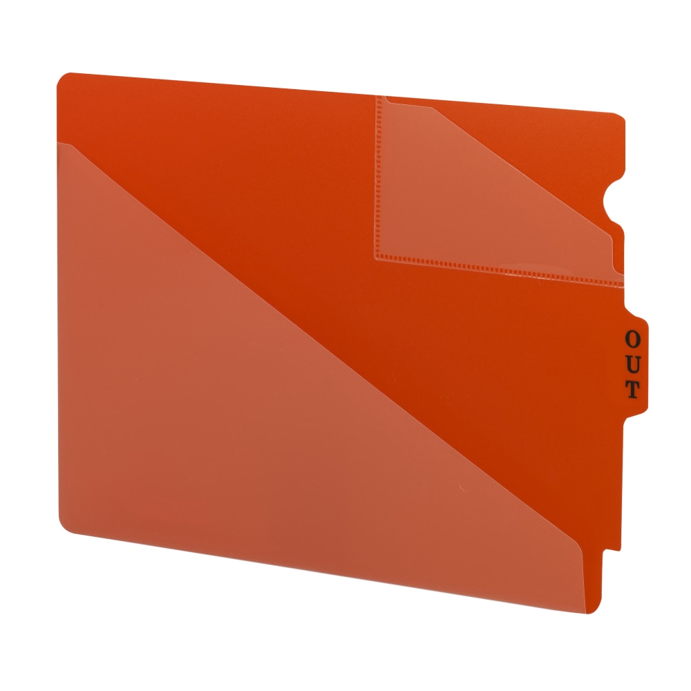 Smead Durable Poly End-Tab Out Guides, Center Position Tab, Letter Size, Red, Pack Of 50 MPN:61960