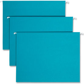Smead® Hanging File Folders 1/5 Tab 11 Point Stock Letter Teal 25/Box 64074