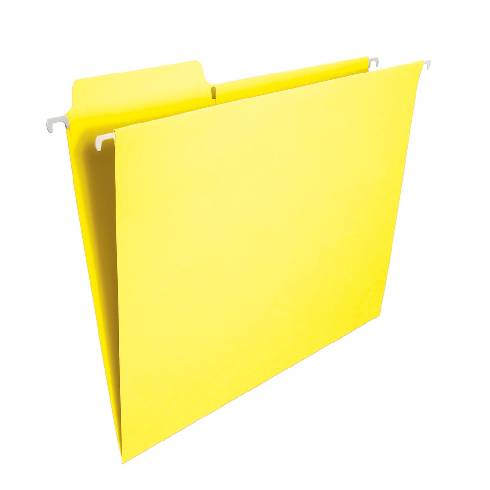Smead FasTab Hanging File Folders, Letter Size, Yellow, Box Of 20 MPN:64097
