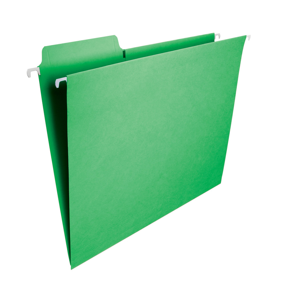 Smead FasTab Hanging File Folder, Letter Size, Green, Box Of 20 MPN:64098