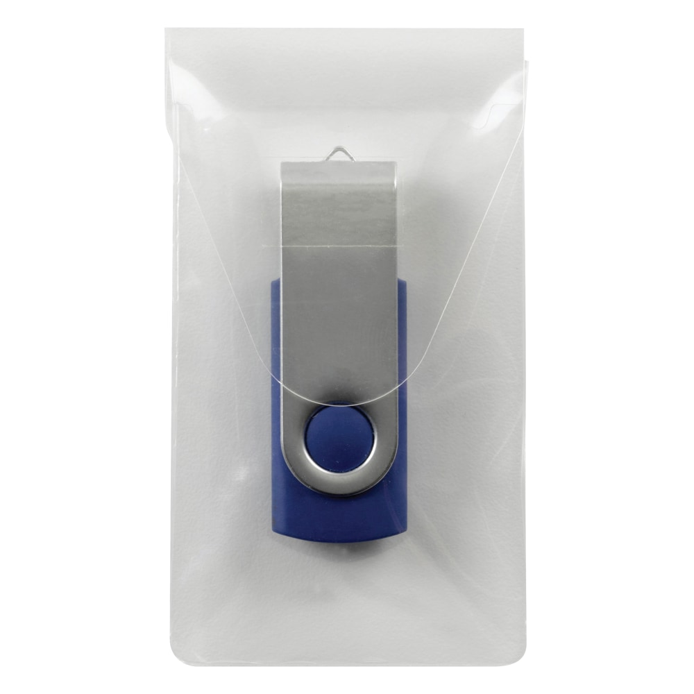 Smead Self-Adhesive Poly USB Flash Drive Pockets, 2in x 3 9/16in, Clear, Pack Of 6 (Min Order Qty 10) MPN:68150