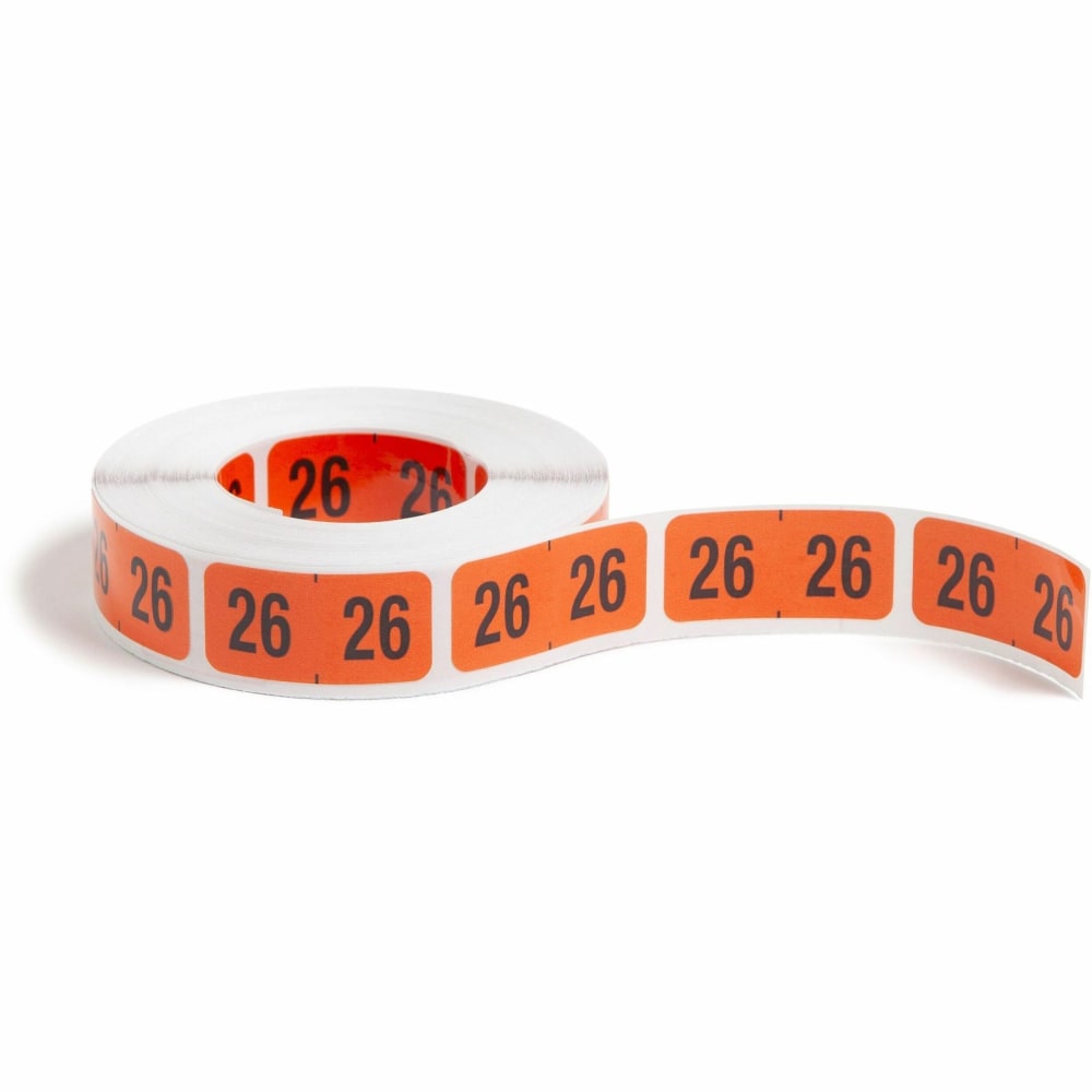 Smead ETYJ Color-Coded Year Labels, 3/4inH x 1 1/2inW, Roll, Orange, 500 / Roll, 500 Total Label(s), 500 / Roll MPN:68326