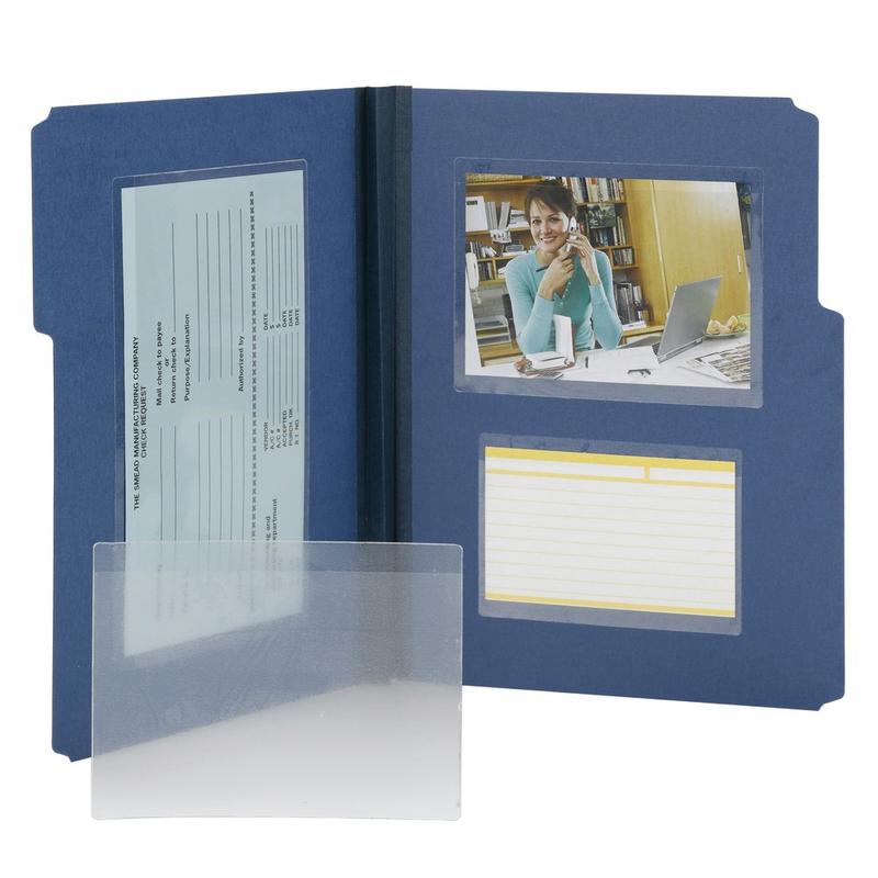 Smead Self-Adhesive Poly Document Pockets, 6 1/4in x 4 9/16in, Clear, Box Of 100 MPN:68164