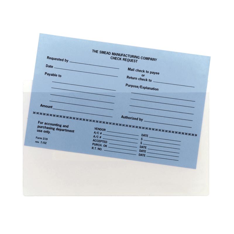 Smead Self-Adhesive Poly Document Pockets, 9in x 5 9/16in, Clear, Box Of 100 MPN:68185