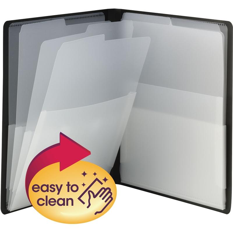 Smead Organized Up Letter Organizer Folder - 8 1/2in x 11in - 50 Sheets Capacity - 8 Pocket - Black - 1 Each MPN:87722