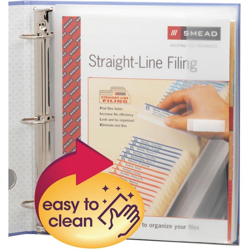 Smead Poly Envelope Document Holders For 3-Ring Binders, 1-1/4in Capacity, Clear, Pack Of 3 MPN:89500