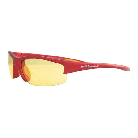 Equalizer, Safety Glasses, Anti-Scratch, Amber Lens, Red Frame, Half-Frame MPN:21299