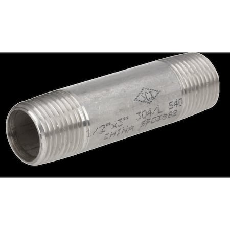 Seamless Nipple, S80, 304/L, 1-1/2X3