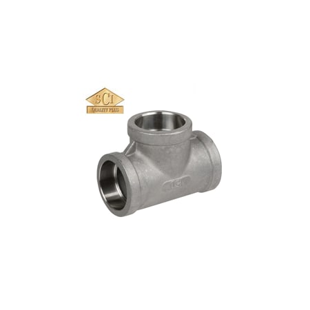 Socket Weld Tee, 150lb, 304 1-1/2