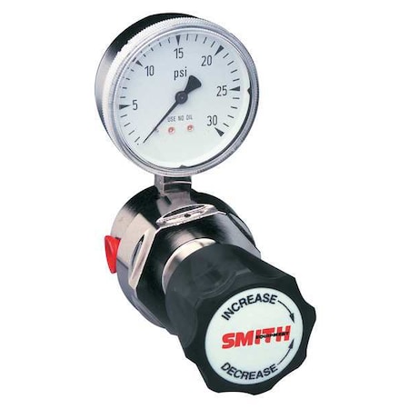 High Purity Gas Regulator, Argon, Helium, Nitrogen, Single Stage, 1/4 in Inlet, 1/4 in Outlet MPN:102-0000
