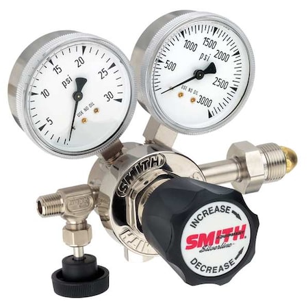 High Purity Gas Regulator, Hydrogen, Methane, Single Stage, 0.825