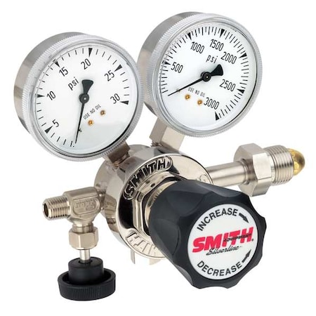 High Purity Gas Regulator, Hydrogen, Methane, Single Stage, 0.825