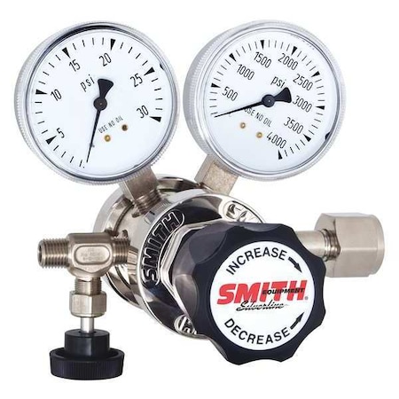 High Purity Gas Regulator, Breathing Air, Two Stage, 0.825
