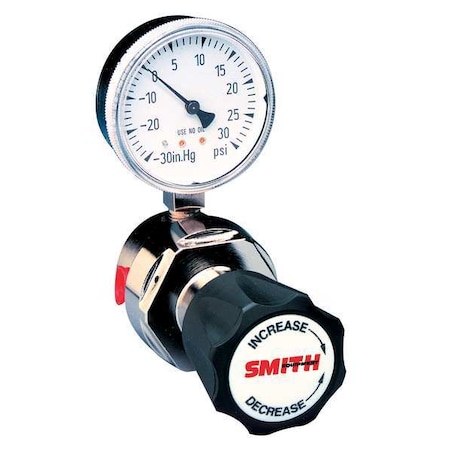 High Purity Gas Regulator, Argon, Helium, Nitrogen, Single Stage, 1/4 in Inlet, 1/4 in Outlet MPN:200-0000