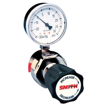 High Purity Gas Regulator, Argon, Helium, Nitrogen, Single Stage, 1/4 in Inlet, 1/4 in Outlet MPN:201-0000