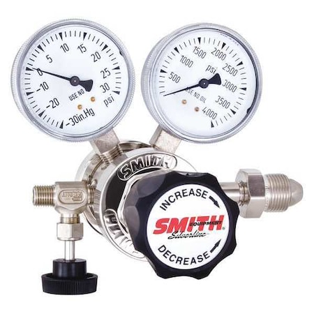 High Purity Gas Regulator, Argon, Helium, Nitrogen, Two Stage, 0.965