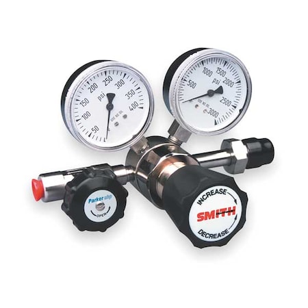 High Purity Gas Regulator, Hydrogen Chloride, Hydrogen Sulfide, Single Stage, 0.825