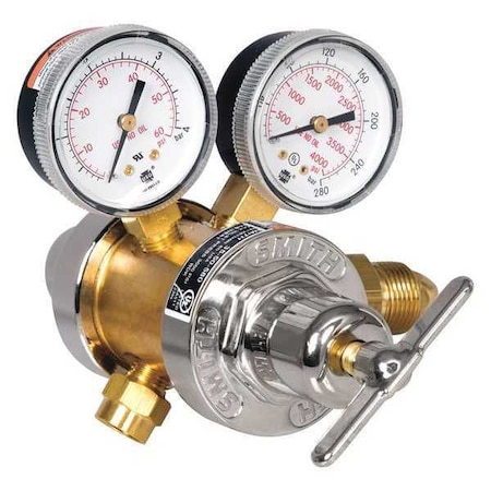 Gas Regulator, Argon, Helium, Nitrogen, Two Stage, 0.965