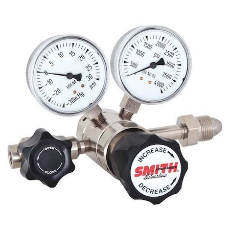 High Purity Gas Regulator, Argon, Helium, Nitrogen, Two Stage, 0.965