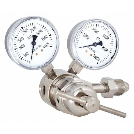 High Pressure Gas Regulator, Argon, Helium, Nitrogen, Single Stage, 1.045