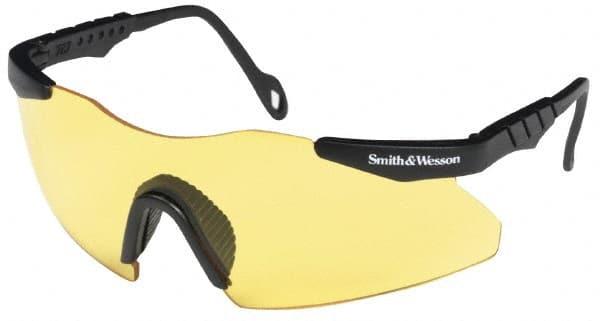 Safety Glass: Scratch-Resistant, Polycarbonate, Yellow Lenses, Full-Framed, UV Protection MPN:19828
