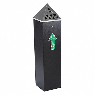 Cigarette Receptacle 1-3/4 gal Black MPN:TBH04