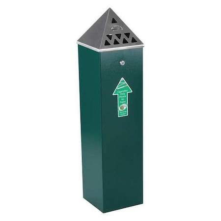 Cigarette Receptacle, Green, 1.75 gal MPN:TBH03