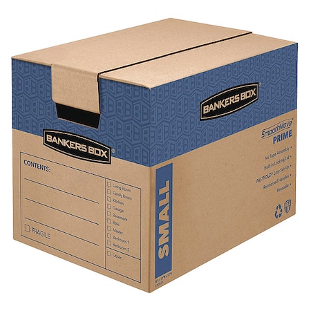16 in x 12 in x 12 in Moving Box, Kraft, Blue Printing, Kraft Corrugated Board, Double Wall, 32 ECT MPN:0062711