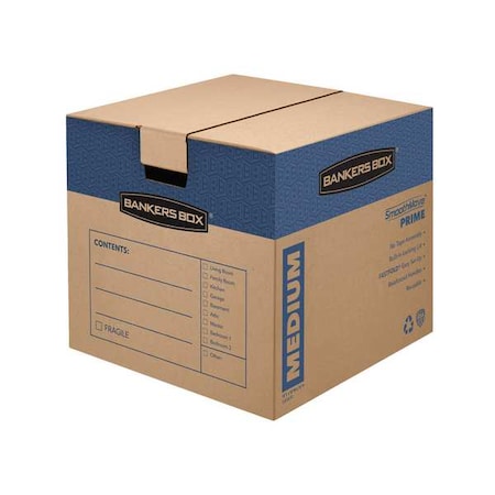 18 in x 18 in x 16 in Moving Box, Kraft, Blue Printing, Kraft Corrugated Board, Double Wall, 32 ECT MPN:0062801