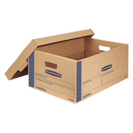24 in x 15 in x 10 in Moving Box, Kraft, Blue Printing, Kraft Corrugated Board, Double Wall, 32 ECT MPN:0066001