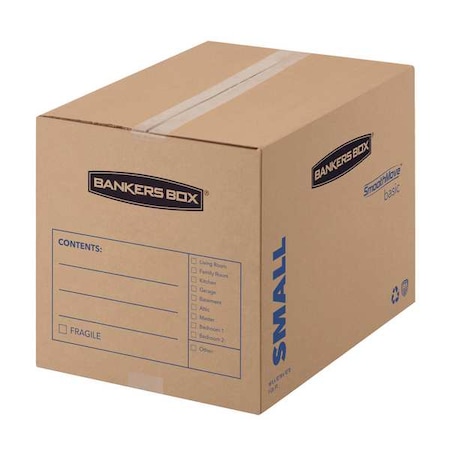 16 in x 12 in x 12 in Moving Box, Kraft, Blue Printing, Kraft Corrugated Board, Single Wall, 32 ECT MPN:7713801