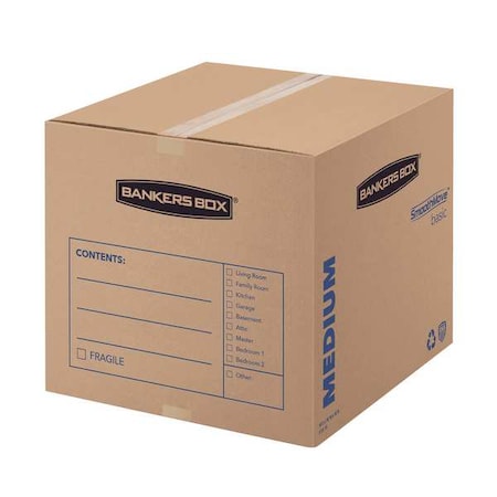 18 in x 18 in x 16 in Moving Box, Kraft, Blue Printing, Kraft Corrugated Board, Single Wall, 32 ECT MPN:7713901