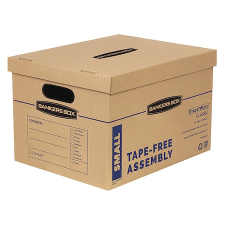 15 in x 12 in x 10 in Moving Box, Kraft, Blue Printing, Kraft Corrugated Board, Double Wall, 32 ECT MPN:7714203