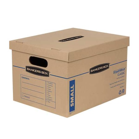 15 in x 12 in x 10 in Moving Box, Kraft, Blue Printing, Kraft Corrugated Board, Double Wall, 32 ECT MPN:7714209