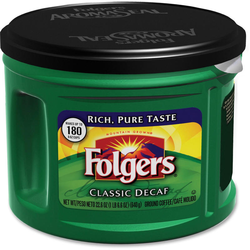 Folgers Classic Coffee, Decaffeinated, Light Roast, 22.6 Oz Per Bag, Carton Of 6 Bags MPN:00374CT