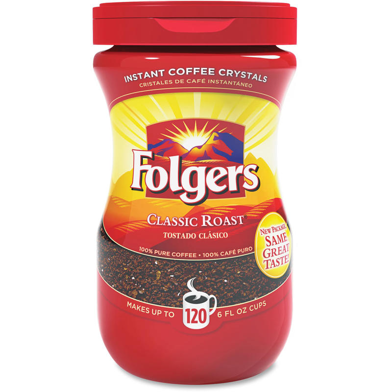 Folgers Classic Instant Coffee, Light Roast, 8 Oz Per Bag MPN:0013