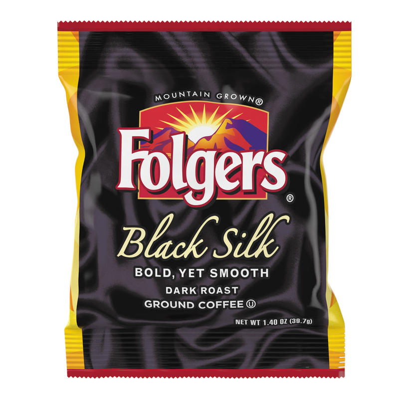 Folgers Black Silk Single-Serve Packs, Dark Roast, 1.4 Oz Per Bag, Carton Of 42 MPN:00019